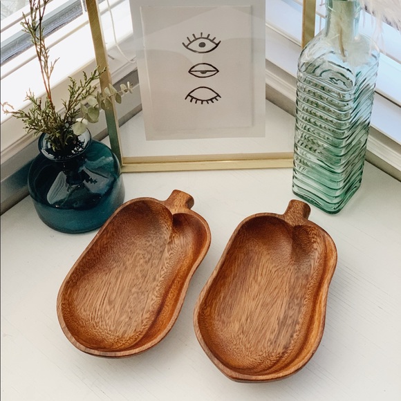 Set of 2 Vintage Monkey Pod Wooden Bowls - Picture 3 of 9